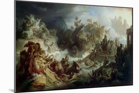 The Naval Battle of Salamis, about 1858-Wilhelm Von Kaulbach-Mounted Giclee Print