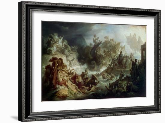 The Naval Battle of Salamis, about 1858-Wilhelm Von Kaulbach-Framed Giclee Print