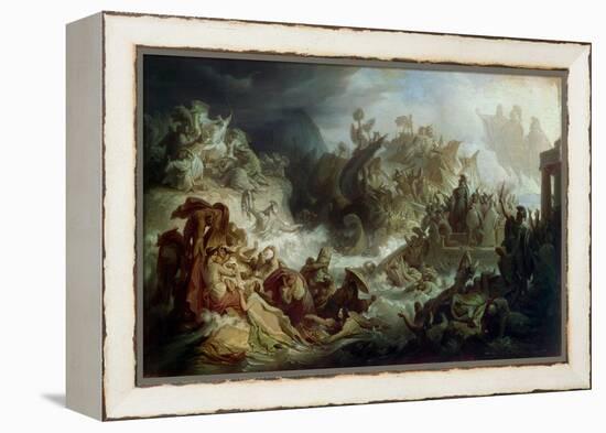 The Naval Battle of Salamis, about 1858-Wilhelm Von Kaulbach-Framed Premier Image Canvas