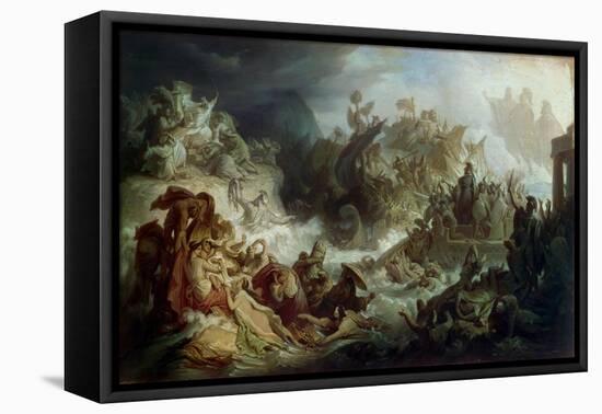 The Naval Battle of Salamis, about 1858-Wilhelm Von Kaulbach-Framed Premier Image Canvas