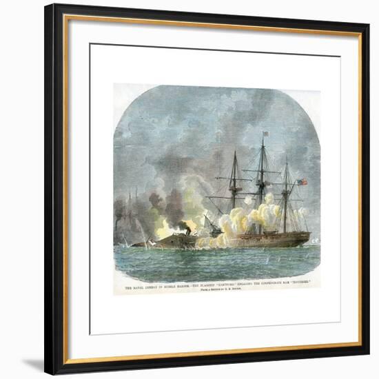 The Naval Combat in Mobile Harbour, Alabama, American Civil War, 5 August 1864-EB Hough-Framed Giclee Print