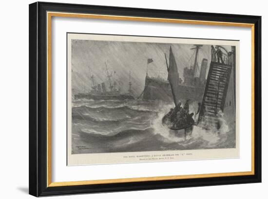 The Naval Manoeuvres, a Rough Anchorage for X Fleet-Fred T. Jane-Framed Giclee Print