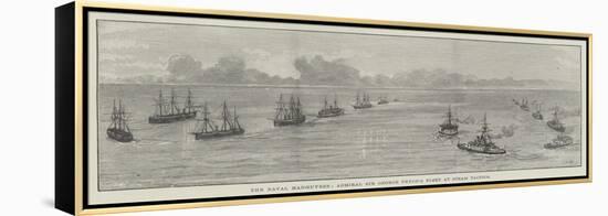 The Naval Manoeuvres, Admiral Sir George Tryon's Fleet at Steam Tactics-null-Framed Premier Image Canvas