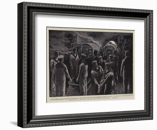 The Naval Manoeuvres, Loading the Big Guns on Board a Cruiser-Joseph Nash-Framed Giclee Print