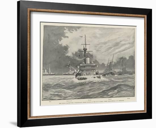 The Naval Manoeuvres, Preliminary Steam Tactics of the Red B Fleet, under Rear-Admiral E H Seymour-Fred T. Jane-Framed Giclee Print