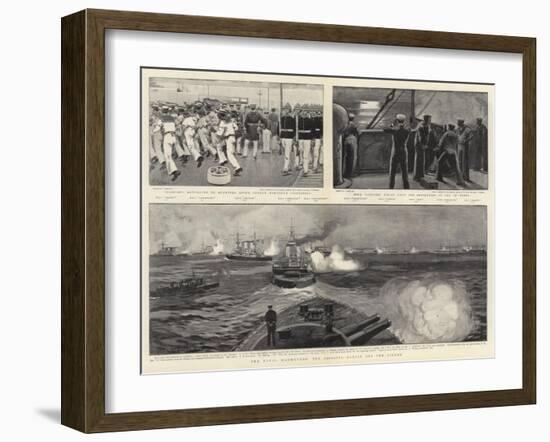 The Naval Manoeuvres, the Decisive Battle Off the Lizard-Joseph Nash-Framed Giclee Print