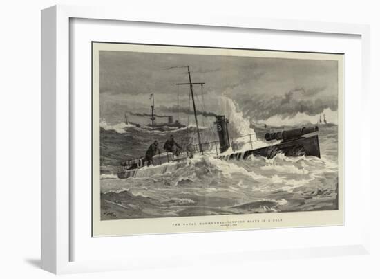 The Naval Manoeuvres, Torpedo Boats in a Gale-Joseph Nash-Framed Giclee Print