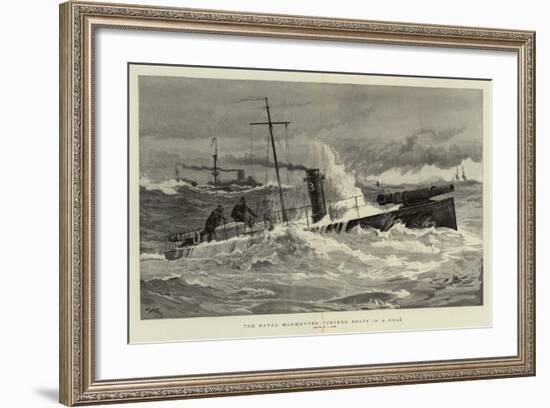 The Naval Manoeuvres, Torpedo Boats in a Gale-Joseph Nash-Framed Giclee Print