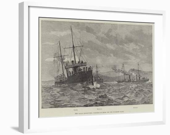 The Naval Manoeuvres, Torpedo-Catchers Off the Wicklow Coast-null-Framed Giclee Print