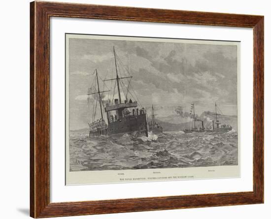 The Naval Manoeuvres, Torpedo-Catchers Off the Wicklow Coast-null-Framed Giclee Print