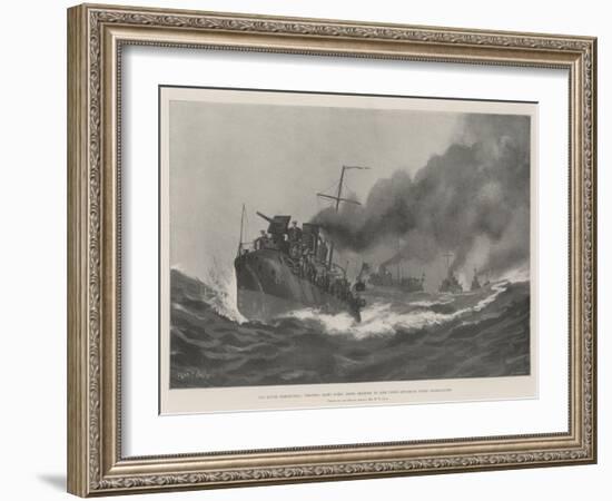 The Naval Manoeuvres, Torpedo Craft Going Down Channel to Join their Squadron after Mobilisation-Fred T. Jane-Framed Giclee Print