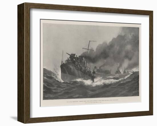 The Naval Manoeuvres, Torpedo Craft Going Down Channel to Join their Squadron after Mobilisation-Fred T. Jane-Framed Giclee Print