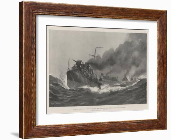 The Naval Manoeuvres, Torpedo Craft Going Down Channel to Join their Squadron after Mobilisation-Fred T. Jane-Framed Giclee Print