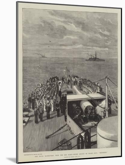 The Naval Manoeuvres, with the Red Fleet, Divine Service on Board HMS Blenheim-Joseph Nash-Mounted Giclee Print