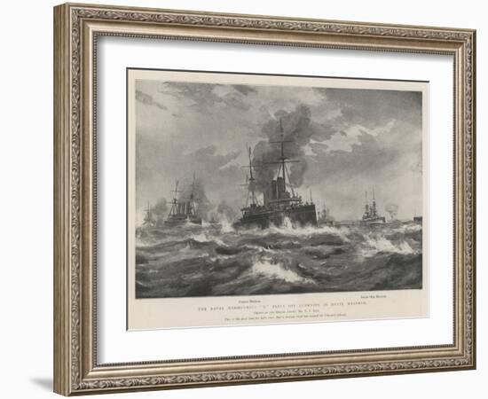 The Naval Manoeuvres, X Fleet Off Guernsey in Heavy Weather-Fred T. Jane-Framed Giclee Print