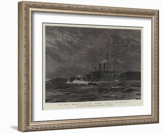 The Naval Mobilisation, H M S Rodney Running the Blockade-William Lionel Wyllie-Framed Giclee Print