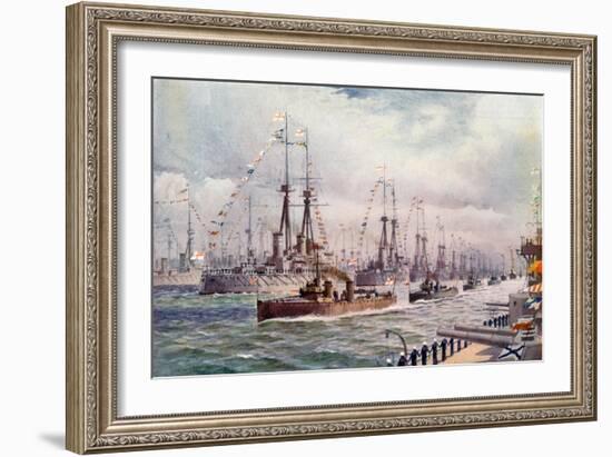 The Naval Review at Spithead-English School-Framed Giclee Print