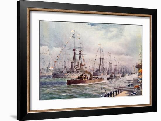 The Naval Review at Spithead-English School-Framed Giclee Print