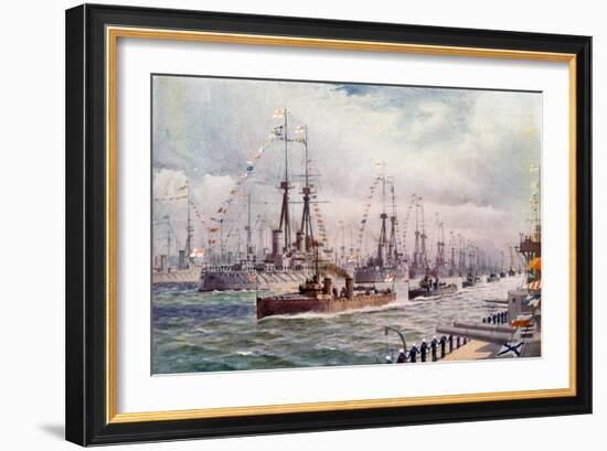 The Naval Review at Spithead-English School-Framed Giclee Print