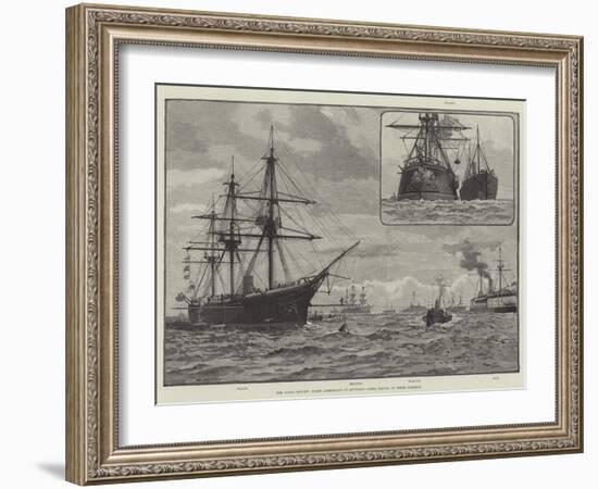 The Naval Review, Fleet Assembling at Spithead, Ships Taking Up their Position-null-Framed Giclee Print