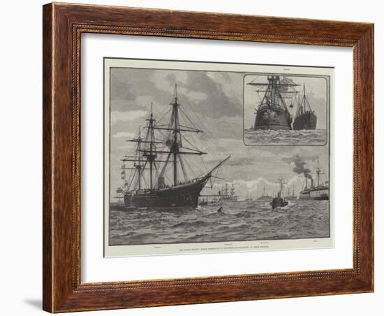 The Naval Review, Fleet Assembling at Spithead, Ships Taking Up their Position-null-Framed Giclee Print