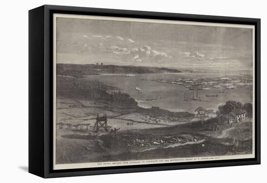 The Naval Review, the Flotilla of Gun-Boats Off the Motherbank-Richard Principal Leitch-Framed Premier Image Canvas