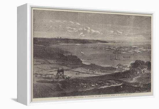 The Naval Review, the Flotilla of Gun-Boats Off the Motherbank-Richard Principal Leitch-Framed Premier Image Canvas