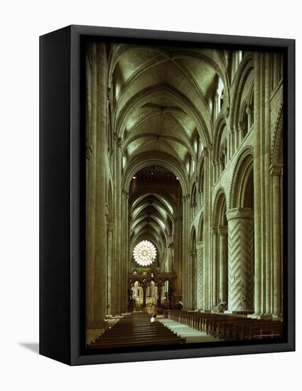 The Nave, Durham Cathedral, County Durham, England, United Kingdom-Adam Woolfitt-Framed Premier Image Canvas