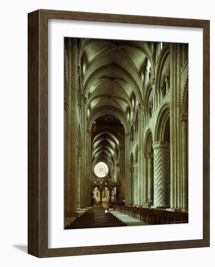 The Nave, Durham Cathedral, County Durham, England, United Kingdom-Adam Woolfitt-Framed Photographic Print