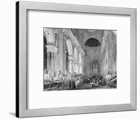 The Nave of St. Paul's Cathedral, London, 1852-null-Framed Art Print
