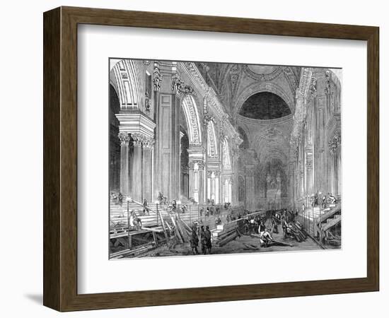 The Nave of St. Paul's Cathedral, London, 1852-null-Framed Art Print