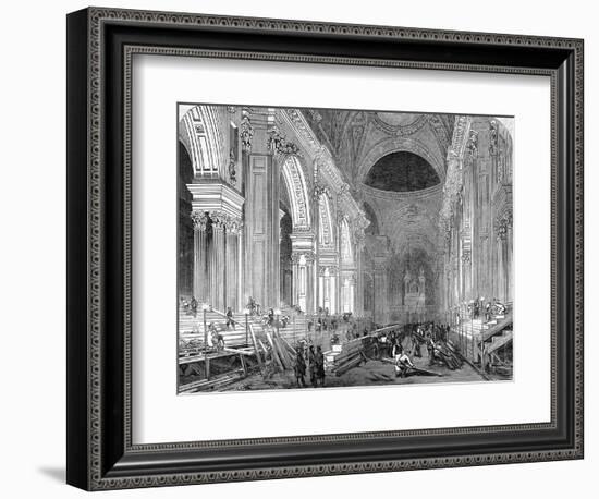 The Nave of St. Paul's Cathedral, London, 1852-null-Framed Art Print