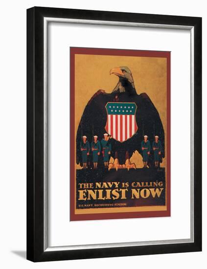 The Navy is Calling: Enlist Now-Britton-Framed Art Print