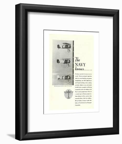 The Navy Knows Boeing ad-null-Framed Art Print