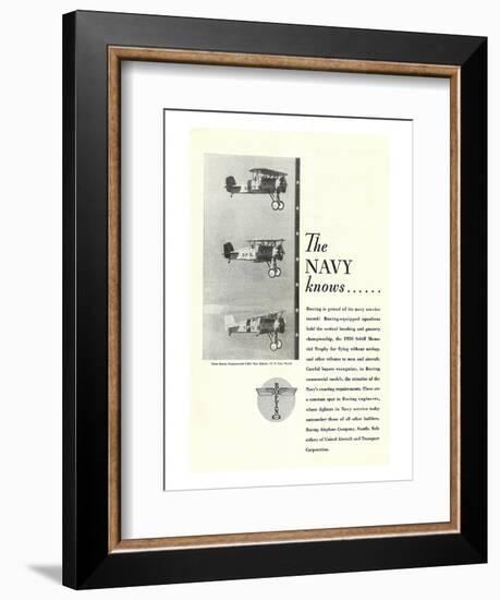 The Navy Knows Boeing ad-null-Framed Art Print