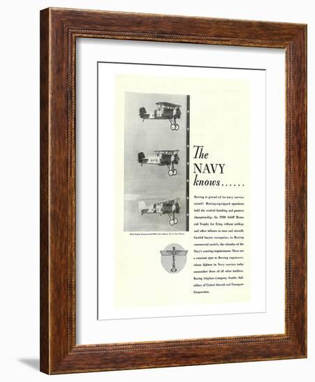 The Navy Knows Boeing ad-null-Framed Art Print