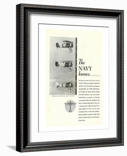 The Navy Knows Boeing ad-null-Framed Art Print