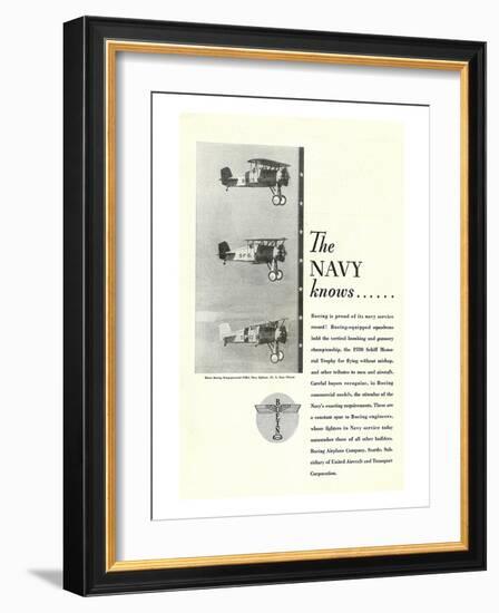 The Navy Knows Boeing ad-null-Framed Art Print