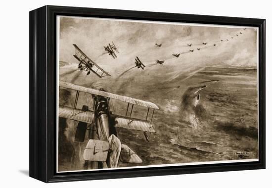 The Navy's 'Wild Ducks': the Start of the First of the Great Air-Raids on the Zeebrugge-Ostend-English School-Framed Premier Image Canvas