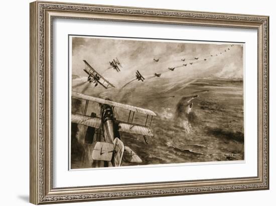 The Navy's 'Wild Ducks': the Start of the First of the Great Air-Raids on the Zeebrugge-Ostend-English School-Framed Giclee Print