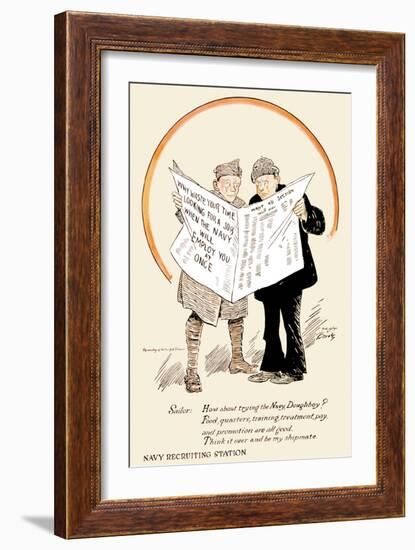 The Navy Will Employ You at Once, c.1918-Clare A. Briggs-Framed Art Print