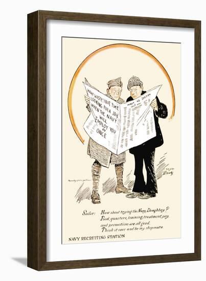 The Navy Will Employ You at Once, c.1918-Clare A. Briggs-Framed Art Print