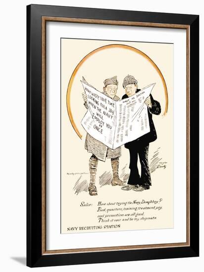 The Navy Will Employ You at Once, c.1918-Clare A. Briggs-Framed Art Print