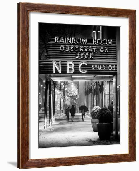 The NBC Studios in the New York City in the Snow at Night-Philippe Hugonnard-Framed Photographic Print