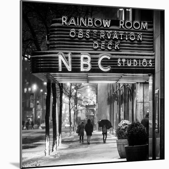 The NBC Studios in the New York City in the Snow at Night-Philippe Hugonnard-Mounted Photographic Print