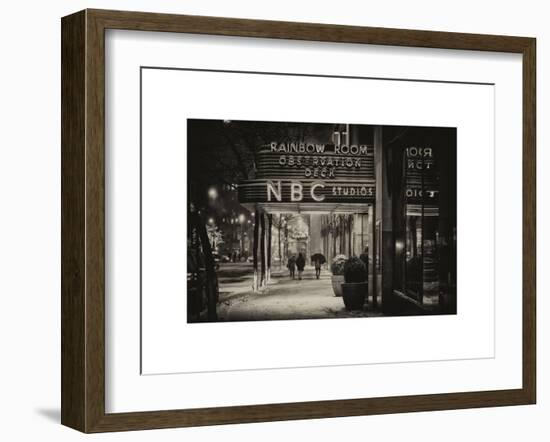 The NBC Studios in the New York City in the Snow at Night-Philippe Hugonnard-Framed Art Print