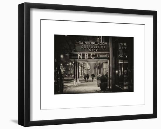 The NBC Studios in the New York City in the Snow at Night-Philippe Hugonnard-Framed Art Print