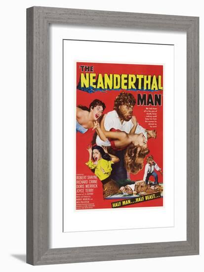 The Neanderthal Man, Robert Shayne (Top), 1953-null-Framed Art Print