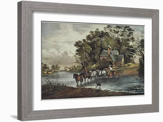 The Nearest Way in Summertime-Currier & Ives-Framed Giclee Print