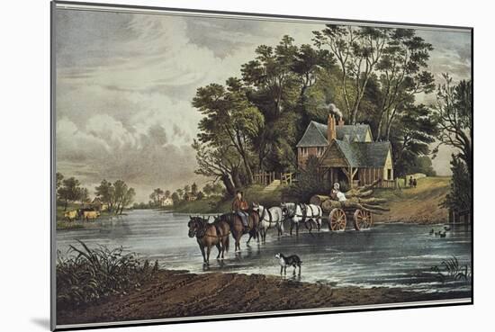 The Nearest Way in Summertime-Currier & Ives-Mounted Giclee Print